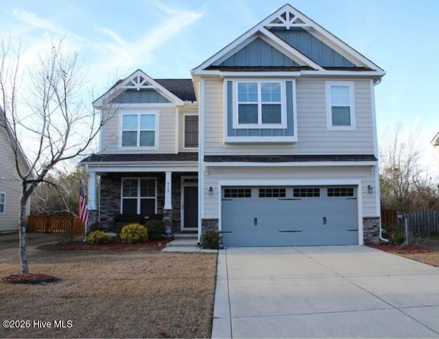 Exterior of 413 Harlequin Court, Sneads Ferry, NC 28460