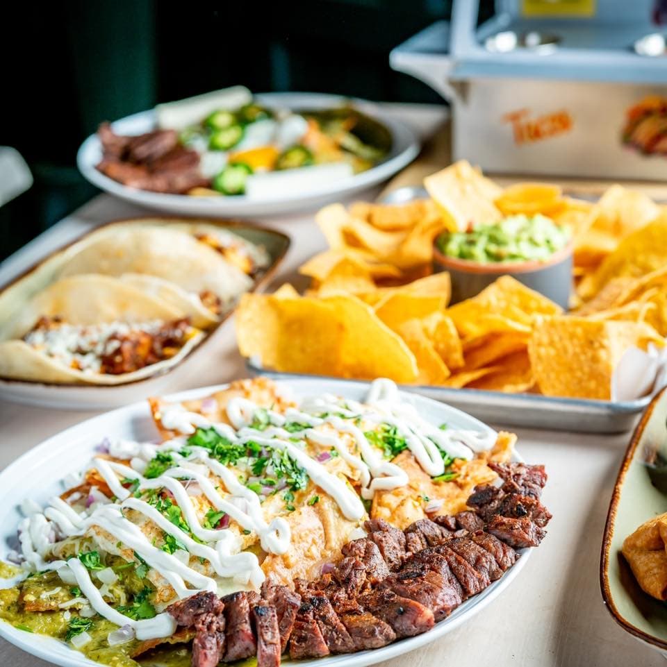 Food spread at Chicano Street Kitchen in Jacksonville NC