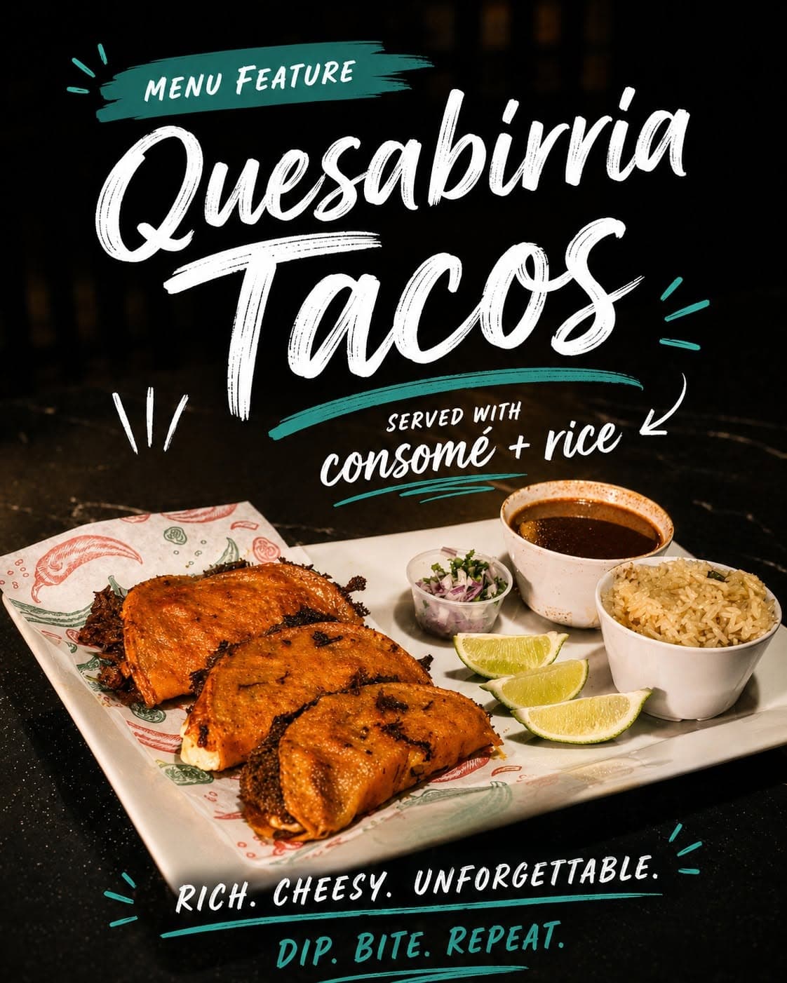 Quesabirria tacos at Don Cangrejo in Jacksonville NC