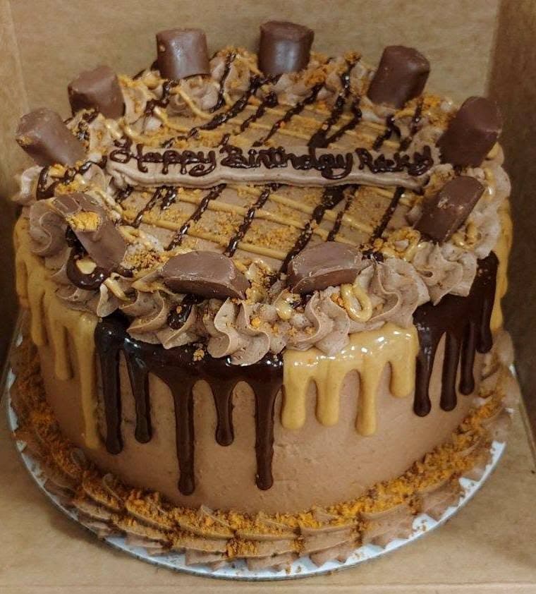 Chocolate birthday cake from Essential Sweets Bakery near Camp Lejeune
