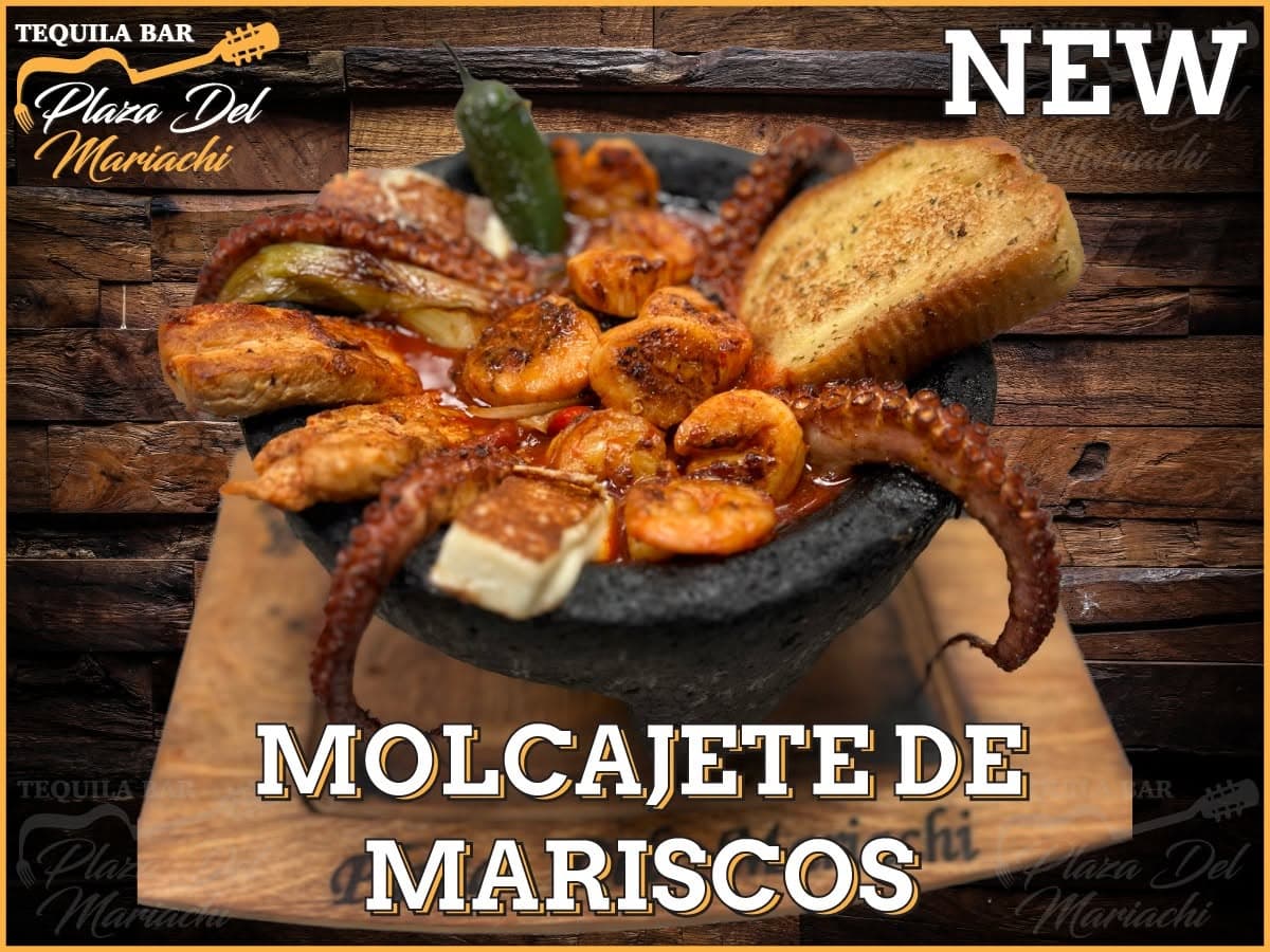 Molcajete de mariscos at Plaza Del Mariachi Mexican restaurant in Jacksonville NC