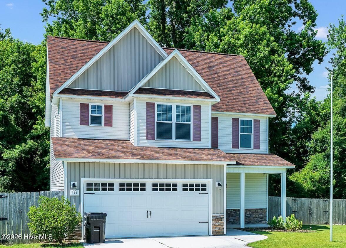 Front of 111 Chasity Way, Hubert, NC 28539