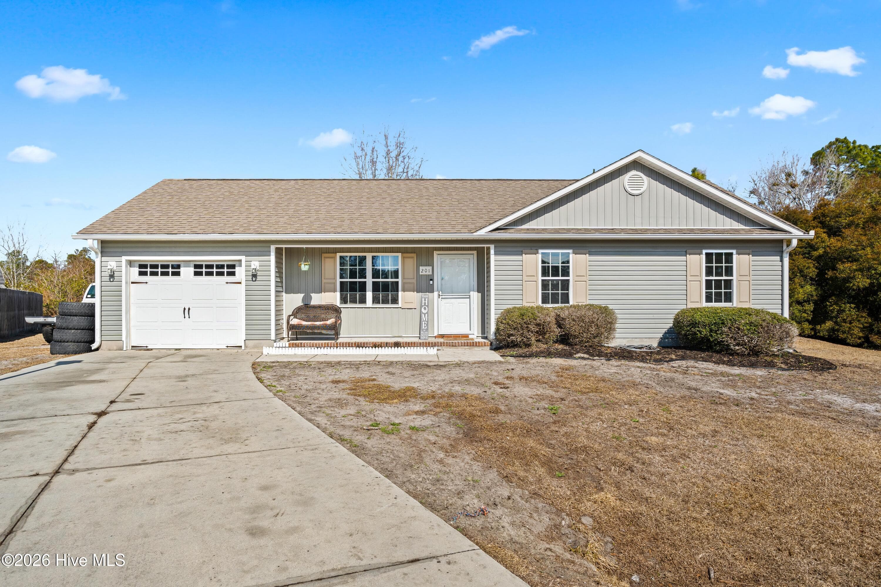 Front of 201 Michel Court, Hubert, NC 28539